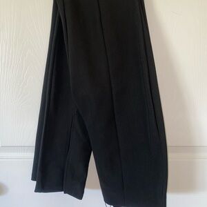 Zara Black Hi-Rise Leggings With Ankle Slits